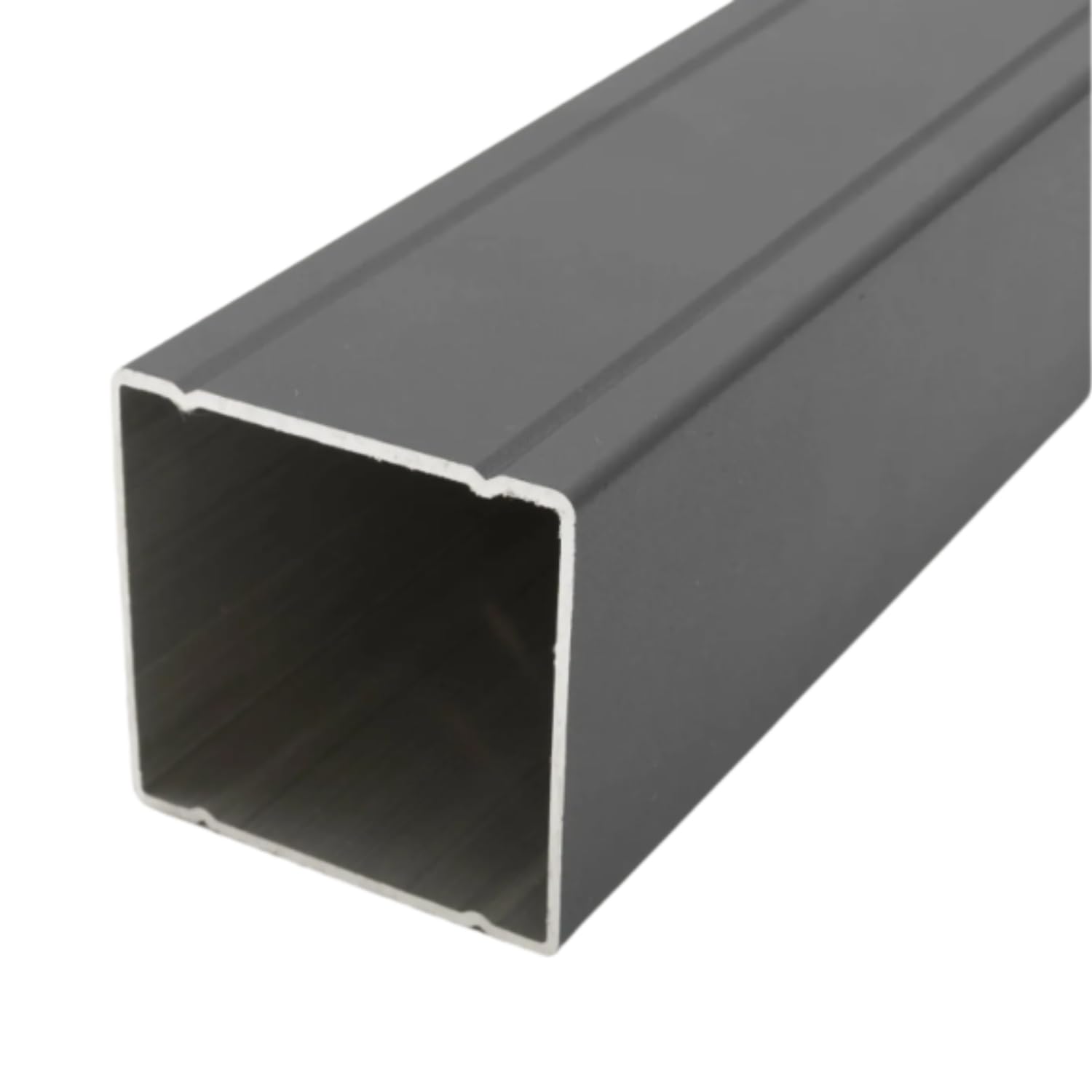 HORI Rahmen Pfosten WPC Sichtschutz Aluminium Stecksystem Zaun Garten Gartenzaun Lamellenzaun Windschutz Zaunelemente - Grau - Pfosten 190 cm, zum Aufschrauben