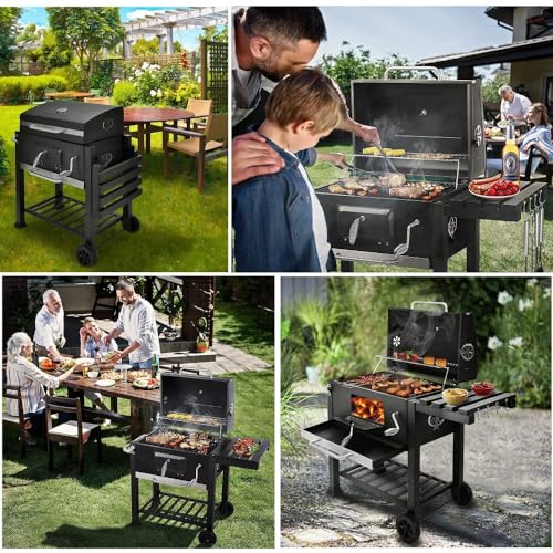 Sariny バーベキュー コンロ グリル 炭火焼き 焚き火台 温度計付き 大型 BBQ の商品画像 6