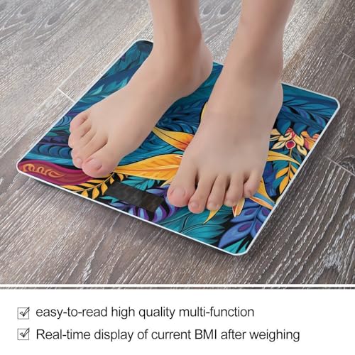 Báscula digital de baño con diseño hojas tropicales miniatura 5
