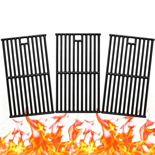 Cast Iron Cooking Grates for Monument Grills 24367 35633 17842 14733 27592 38667 & Dyna Glo DGE530SSP BGE530PSP DGF530SRP Series Grill Porcelain Coated Cooking Grates 3 Pack Grill Replacement Parts
