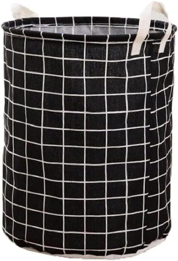 2pcs Foldable Dirty Clothes Storage Bag Laundry Basket Hamper Washing Bin House (Color : Gray,) (Black One Size)