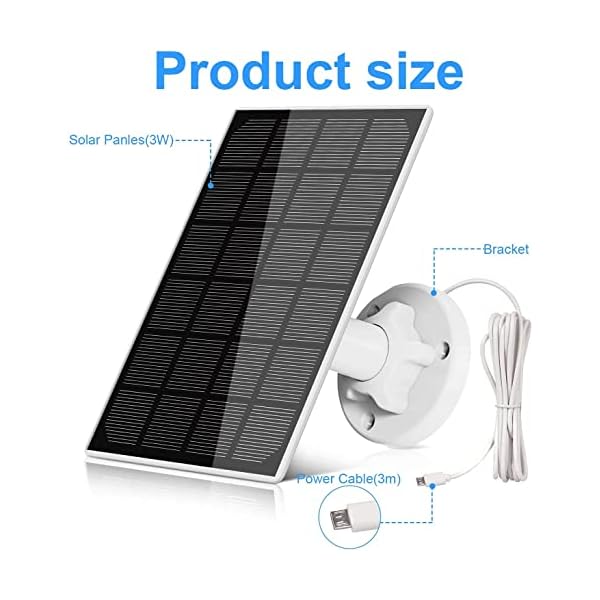 NoahTec 5W Solar Panel for Wireless Outdoor Security Camera Compatible with Rechargeable Battery Powered Surveillance Cam, Continuous Solar Power - Image 6