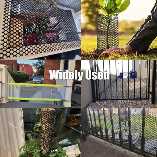 Image of Plastic Wire Mesh Fence Roll, GENNIZZ 15.7IN x 50FT Plastic Chicken Wire Mesh, Balcony Garden Floral Netting Fencing Barrier for Cat Dog(0.4m x 15m)