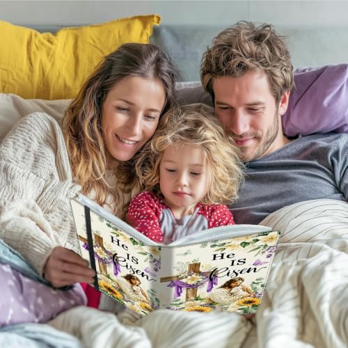 Image of Photo Album 4x6 120 Photos with Strong Elastic Band, Easter Floral Cross | Large Capacity Premium Leather Picture Album, Portable Wallet Albums Photo Book for Family Anniversaries Wedding Baby
