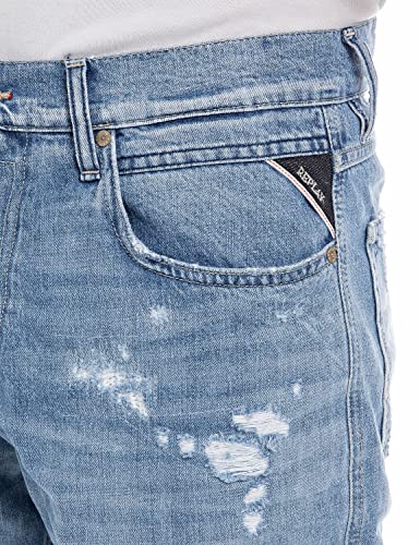 Replay Herren Jeans Sandot Tapered-Fit, Light Blue 010 (Blau), 31W / 34L – Ansicht 6