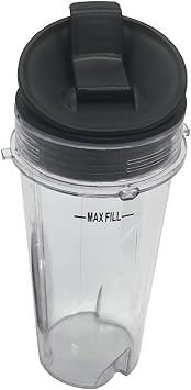 Two Pack 16-Ounce (16 oz.) Cup with Sip & Seal Lid Fit for Nutri Ninja blender series with BL660/BL663/BL663CO/BL665Q/BL771/BL773CO/BL780/BL780CO/BL810/BL820/BL830/QB3000/QB3000SSW/QB3004/QB3005