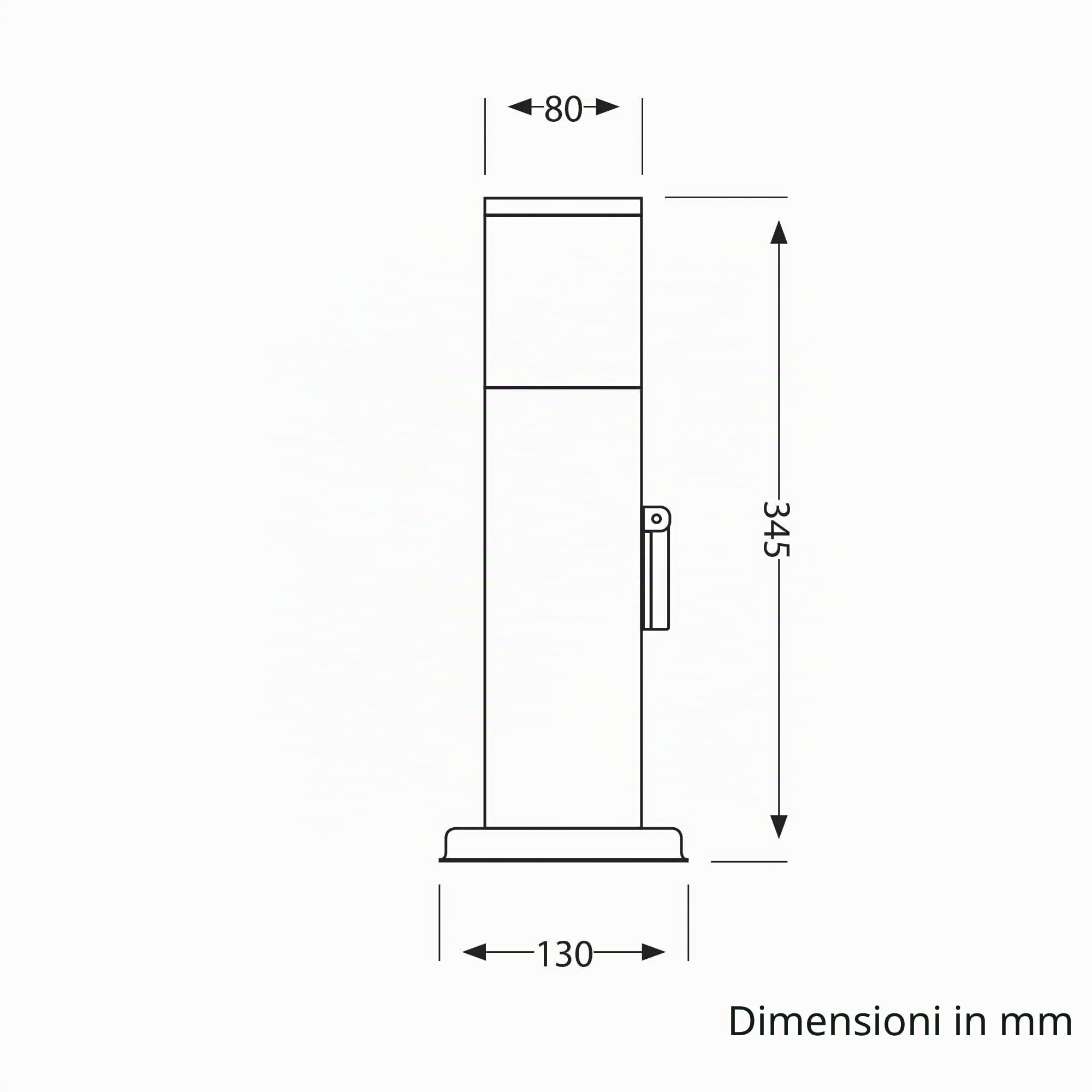 ledscom.de 3 lampade da vialetto/lampioni da marciapiede POLLY per esterni, IP44, 35 cm, antracite, 1 attacco G9 max. 10 W, presa di corrente