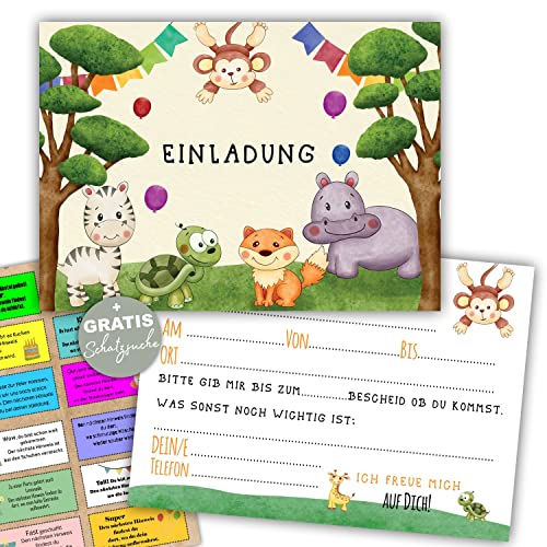 Eummel 12 Einladungskarten zum Kindergeburtstag mit Schatzsuche Einladung zur Geburtstagsfeier - Geburtstagseinladungen - Partyeinladungen - Kinderparty Einladung zum Geburtstag Cover