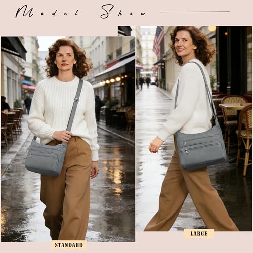 Image of VOLGANIK ROCK RFID Purses for Women Fabric Nylon Multi Pocket Crossbody Bag Ladies Travel Handbag