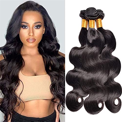 Body Wave Bundles Human Hair Bundles Real Unprocessed Virgin Hair Grade 8A Hair Weave For Women Double Weft Natural Black Bundles 8 10 12 Inch
