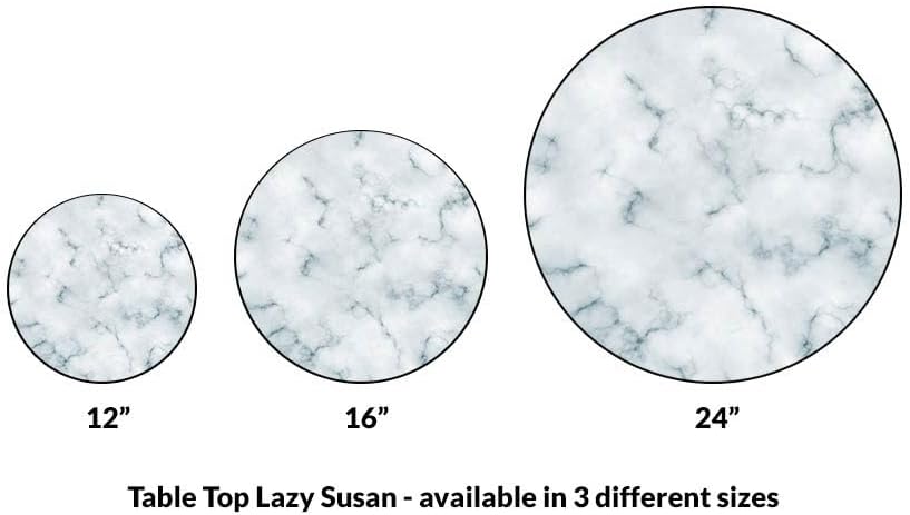 Handcrafted Blue Marble Lazy Susan - Elegant Dark Birchwood. Effortless Rotation, Stable Base, Ideal for Dining, Kitchen, or as a Spice Organizer (16 Inch)