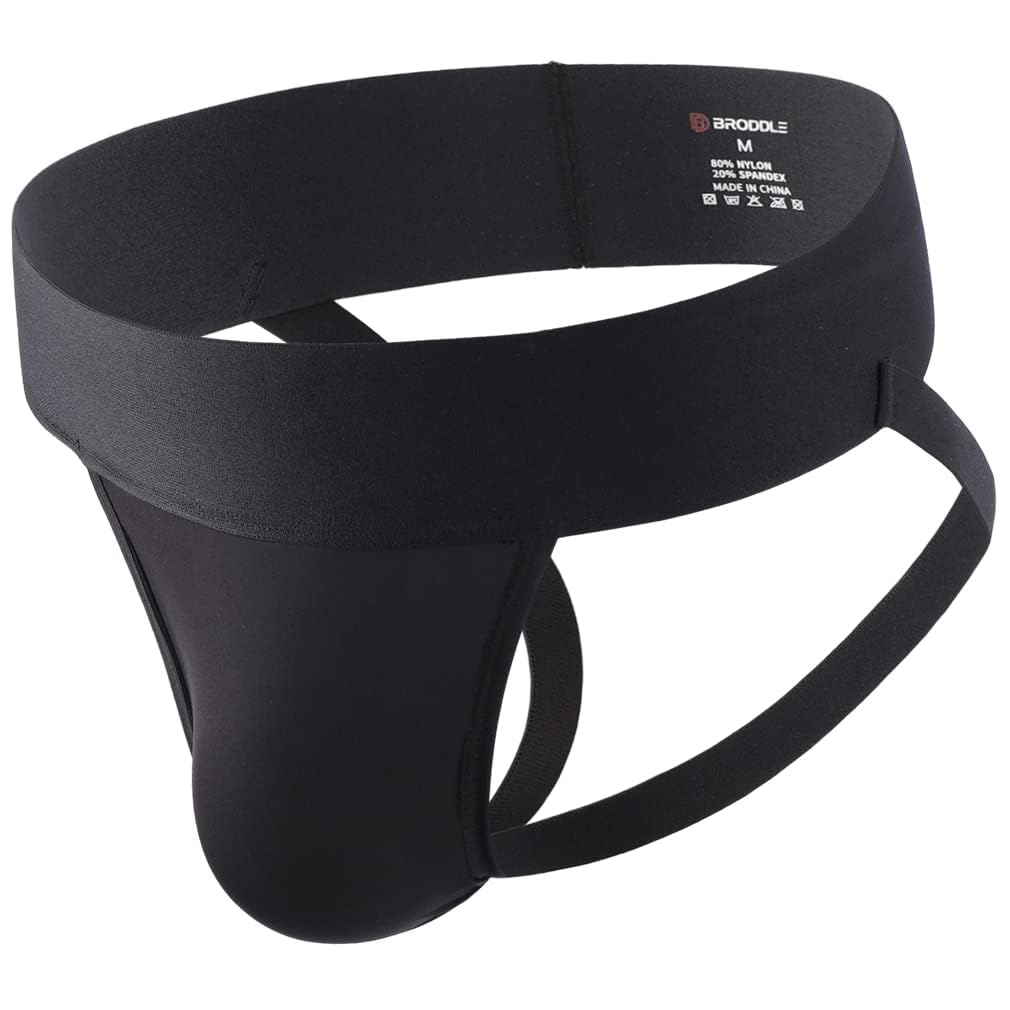 BRODDLE Men's Jockstrap Nylon Pouch 2.5 Inch Wide Band Performance Workout Daily Sports Athletic Supporters