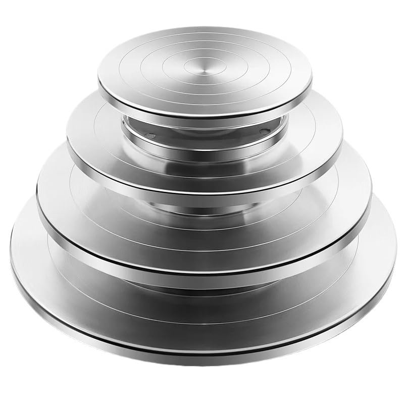 Torno de Alfarero,Plato Giratorio para Esculpir Plato Giratorio Aluminio/Cerámica (15-30CM) para Arcilla, Escultura y Pastel DIY(20CM)