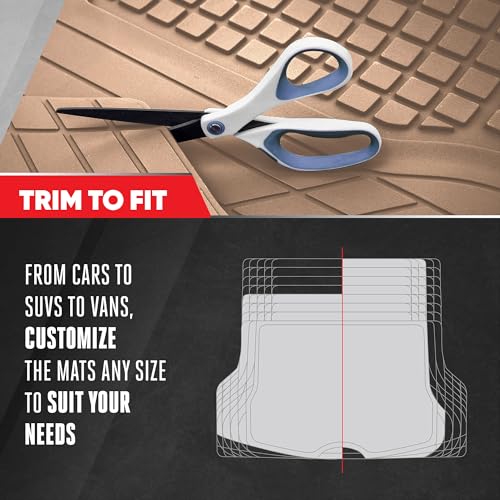 Image of Motor Trend FlexTough Rear Cargo Mat - Heavy-Duty Trimmable Car Trunk Mat for Back of SUV, Universal Rear Cargo Liner for SUV, Flexible Trunk Liner, Automotive Floor Mats & Cargo Liners (Beige)