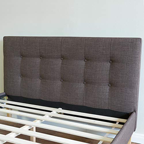 Homestyle4u 1729, Polsterbett 140x200 mit Lattenrost Braun Doppelbett Bett Bettgestell mit Kopfteil Schlafzimmer