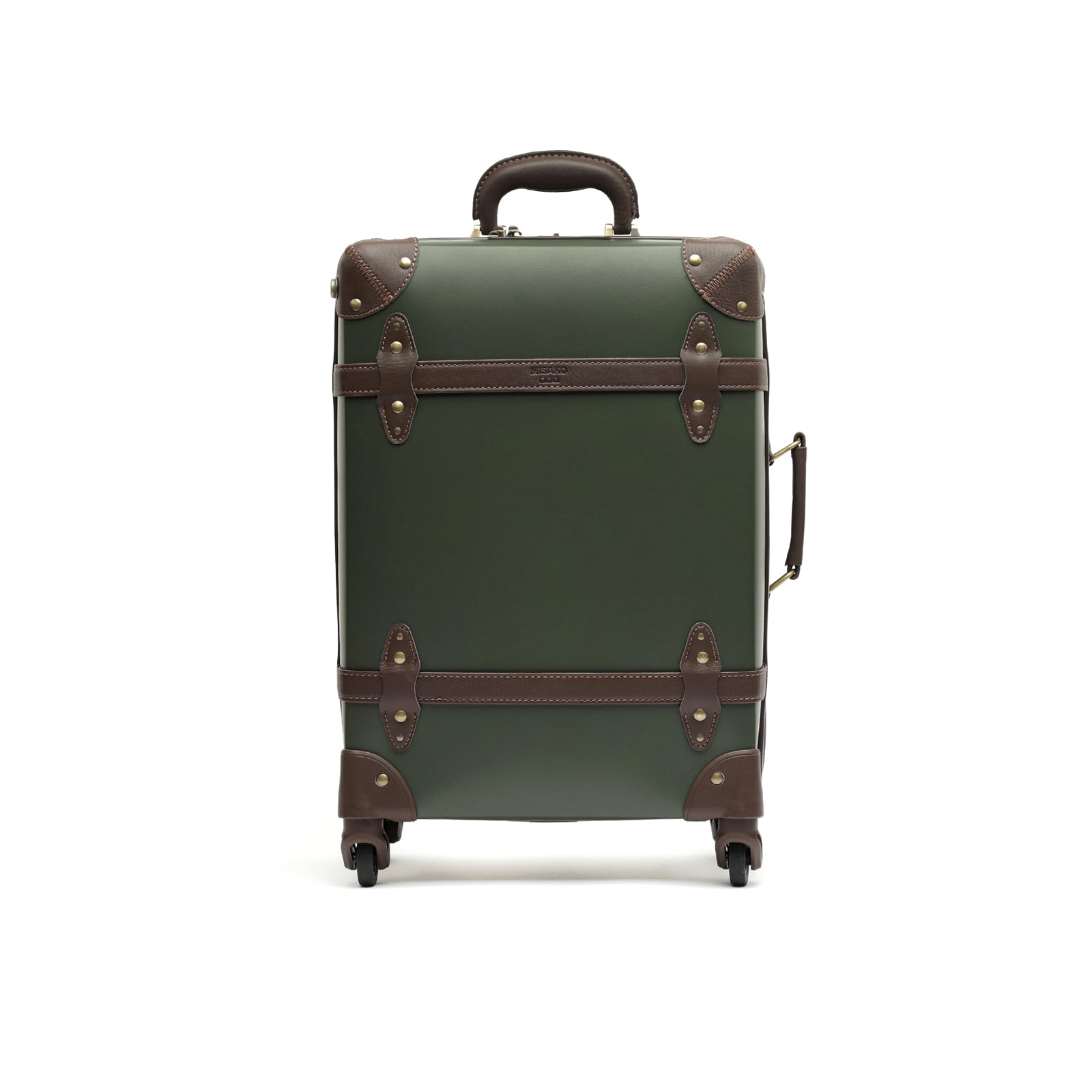 MISAKO Valigia in tessuto da Viaggio Vintage Verde Unisex – Bagaglio elegante morbido semirigido di 55 X 35 X 21 cm di 4 ruote