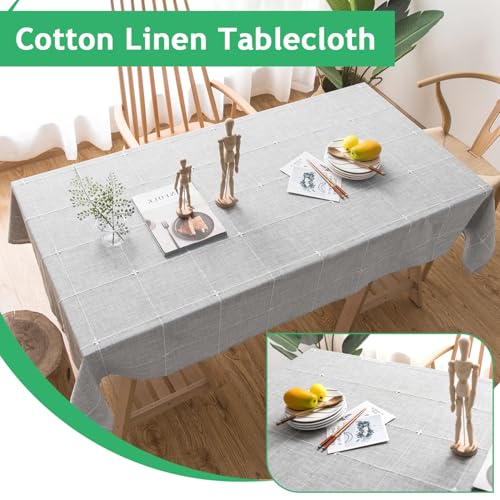 Nappe en coton et lin rectangulaire pour table de cuisine moderne