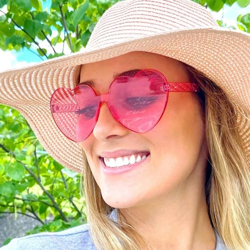 16 Heart Rimless Sunglasses Retro Colored Party Glasses Bulk Gradient Transparent Fun Eyeglasses for Unisex Adult2