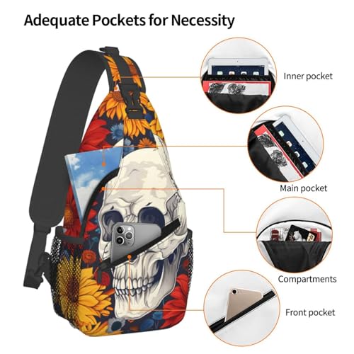Bolso tipo bandolera con diseño Calavera para adultos miniatura 4