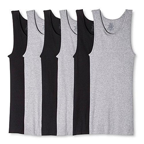 Hanes Best Tagless Ring Spun Cotton Tank Tagless A-Shirts 6-Pack