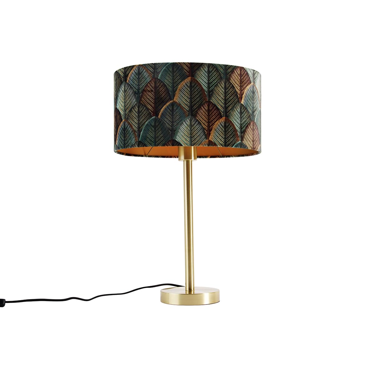Qazqa lampada da tavolo con paralume moderno oro/ottone 55cm Simplo Shade