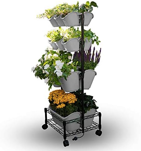 Watex Mobile Green Wall, Double Frame, (Cool Gray) , BPA Free Planters