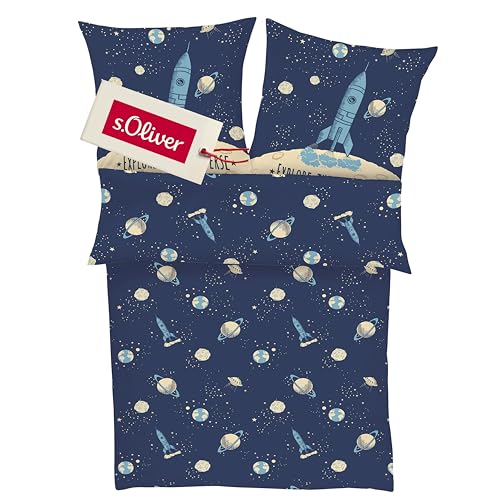 s.Oliver Kinderbettwäsche Universum 135x200 cm - 100% Baumwolle,...