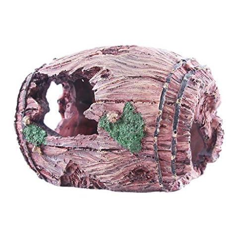 Tubayia Vintage Harz Barrel-Höhle für Aquarium Terrarium Fisch Tank Dekoration Ornament Cover