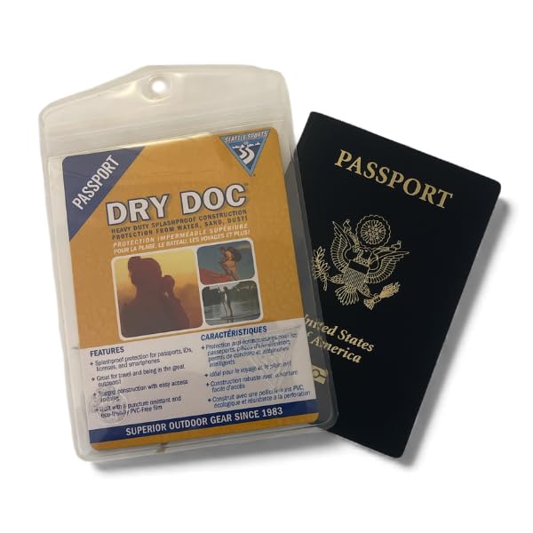 Co Clear, Waterproof Passport Protector - 5" Tall, 4" Wide, PVC Free, Zip Locking Closure, Puncture Resistant - Waterproof Passport Holder for Travel, Vaccine Card & ID Holder