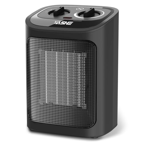 YASHE Portatile Stufa Elettrica 1500W, Temperatura con 3 Modalità, Termostato, Protezione da Surriscaldamento e Ribaltamento, in ceramica PTC Para Dormitorios, Oficinas
