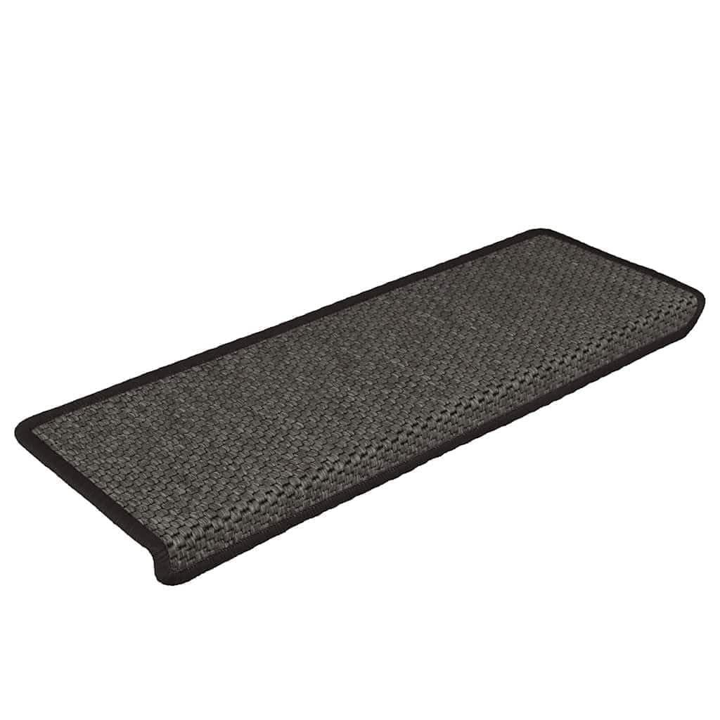 vidaXL Stair Mats Self-adhesive Sisal-Look 15 pcs 65x21x4 cm Anthracite
