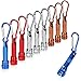 com-four® Mini Torcia a LED 10x, con moschettone Come Portachiavi, Ideale per Scuola, Sport, Tempo Libero, Campeggio, attività all'aperto (10 Pezzi - Pendente a LED)