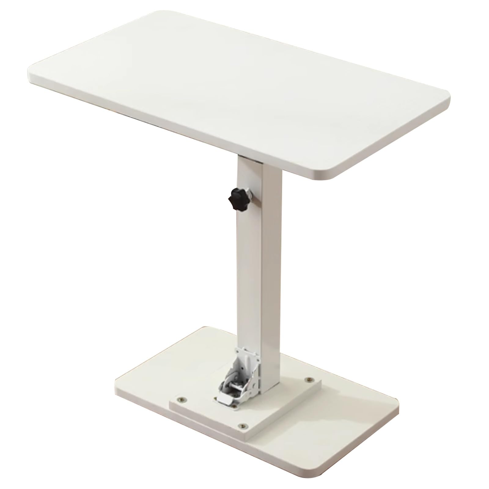 Mesa Plegable Camping para Autocaravanas, Mesa Camper de Altura Ajustable, Mesa Plegable Portatil de Comedor, Mesa Plegable Multiusos con Pata de Mesa de Aluminio Ajustable(White,35x60x2 cm/14x24x1 in