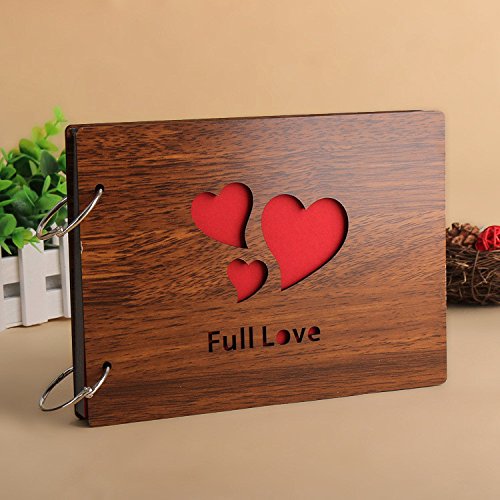 Sehaz Artworks FullLove Scrapbook Photo Albums for 4x6 Photos for Baby Birthdays, Couples Husband Wife Wedding (26 cm X 16 cm X 4 cm, Brown) 1