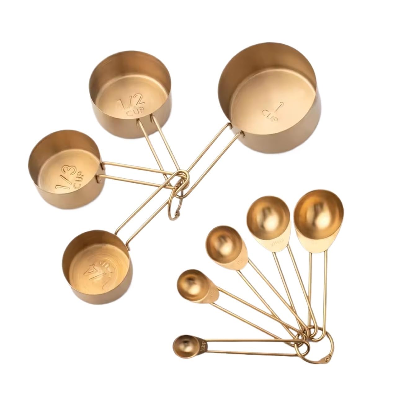 9 Stück/Set Edelstahl-Titanbeschichtung, Messbecher und Messlöffel-Sets | Messbecher, Messlöffel, Zubehör