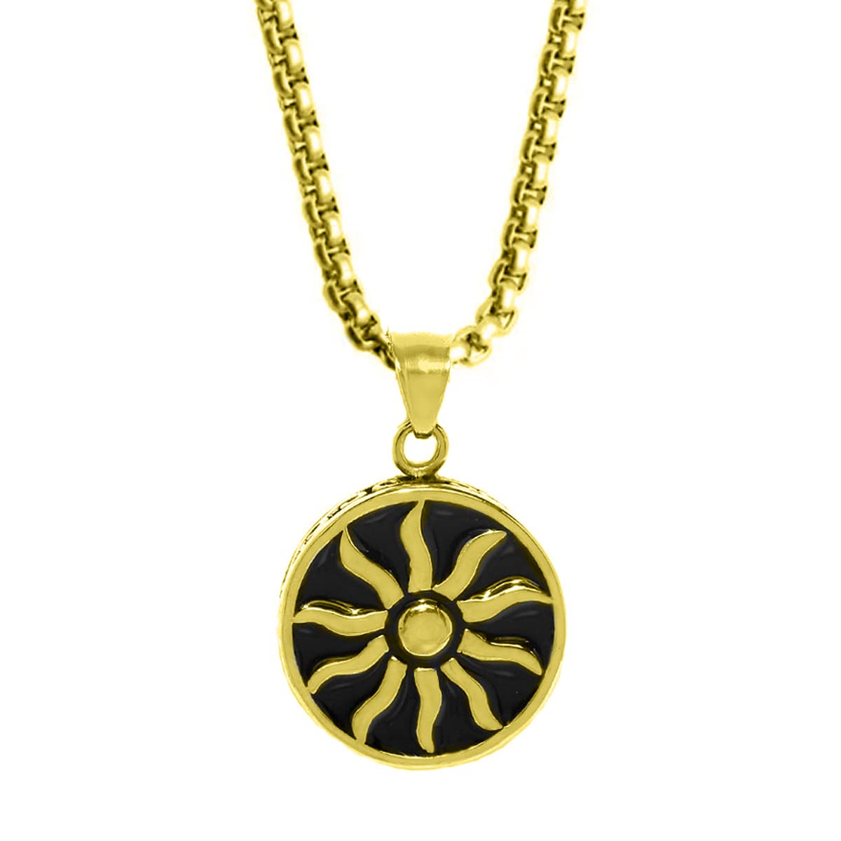 OOMPH Jewellery Gold Tone Powerful Sun Sign Stainless Steel Pendant with Chain for Men and Boys (NYJ118_AOR1) (B0C6GY1GHR) Amazon Price History, Amazon Price Tracker