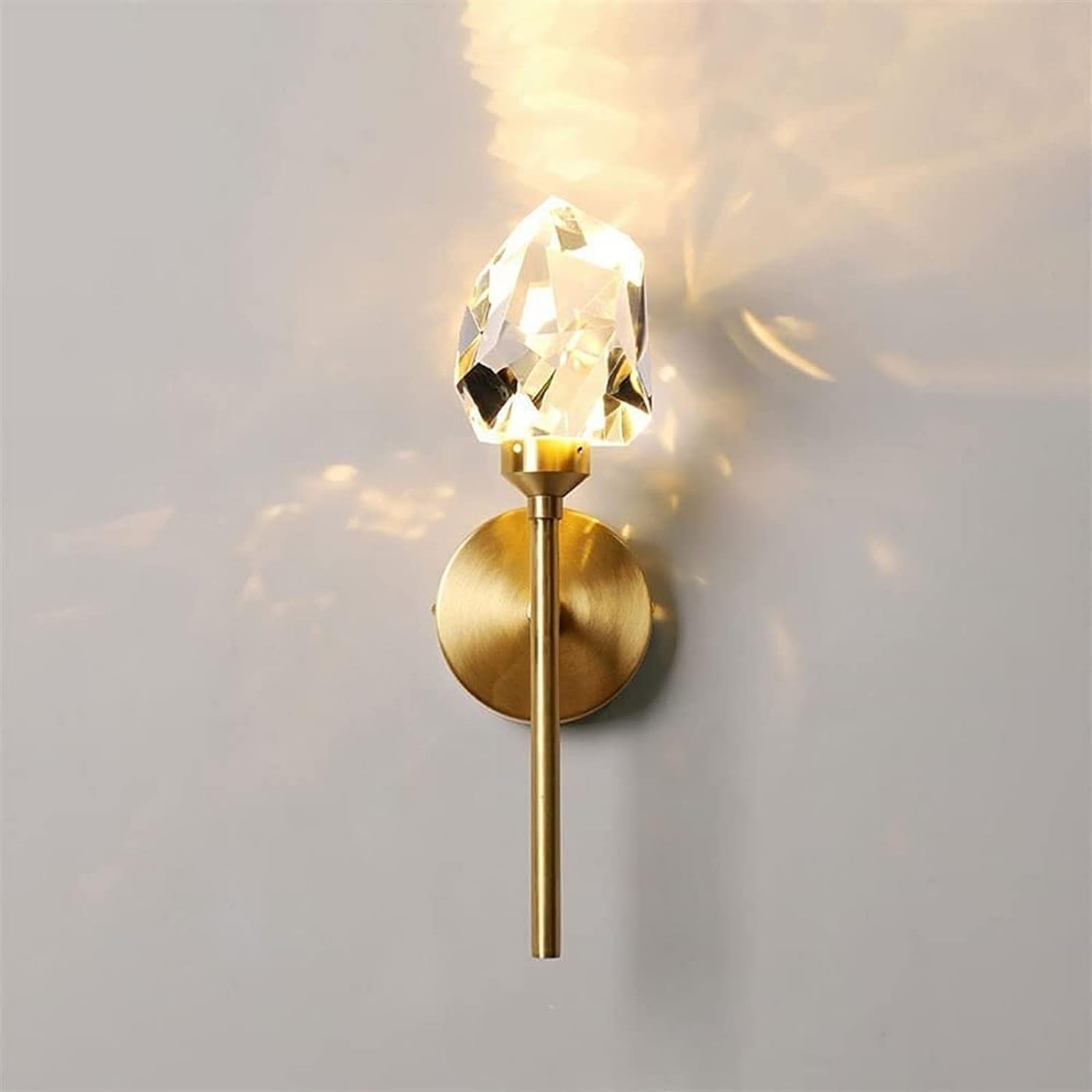 ASerZenith Wall Light Crystal Walllight Sconce Dimmable Led Wall Lamp Mid-Century Long Arm Brush Brass Wall Lighting Fixtures