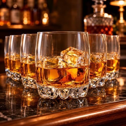 Ruvolo, Kit 6 Copo de Vidro Riviera, Copos para Whisky em Vidro 310ml