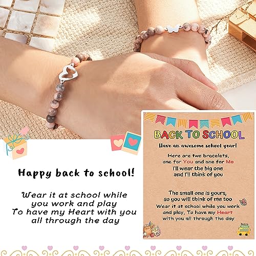 HGDEER Back to School Gifts for Daughter Granddaughter Mommy and Me Matching Heart/Butterfly Bracelets Set for Girls2