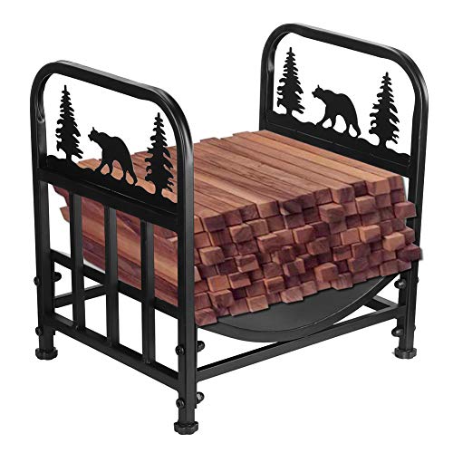 GOTOTOP - Soporte para leña para chimenea, Leñeras de Interior y Exterior, 42 x 32,3 x 43,5 cm