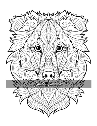 Amazing Dogs Coloring Book: Beautiful Dogs, Adorable Puppies, and Relaxing Designs for Adults and Teens - Image 34