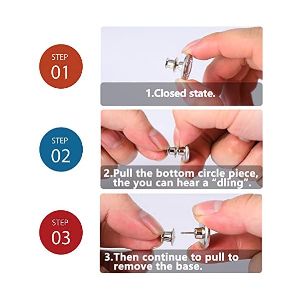 12PCS Button Pins for Jeans|Replacement Button|Instant Detachable Pants Pins to Extend or Reduce Pants Waist Size, Suitable for Cowboy Clothing, Backpack, Skirt, Jackets, Bags,Crafts DIY - Image 4