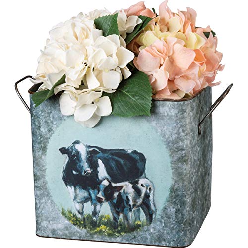 Primitives-by-Kathy-105441-Double-Sided-Cow-and-Sheep-Print-Bin-Easter-Set-of-2 Primitives by Kathy 105441 Double Sided Cow and Sheep Print Bin Easter Set of 2