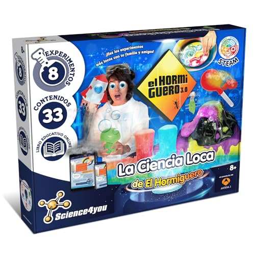 Science4you Ciencia Loca de El Hormiguero para Niños 8+ Años – Kit Cientifico + 8 Experimentos para Niños: Laboratorio de Ciencia Explosiva, Erupcion Volcán, Juego, Regalo para Niños y Niñas 8+ años