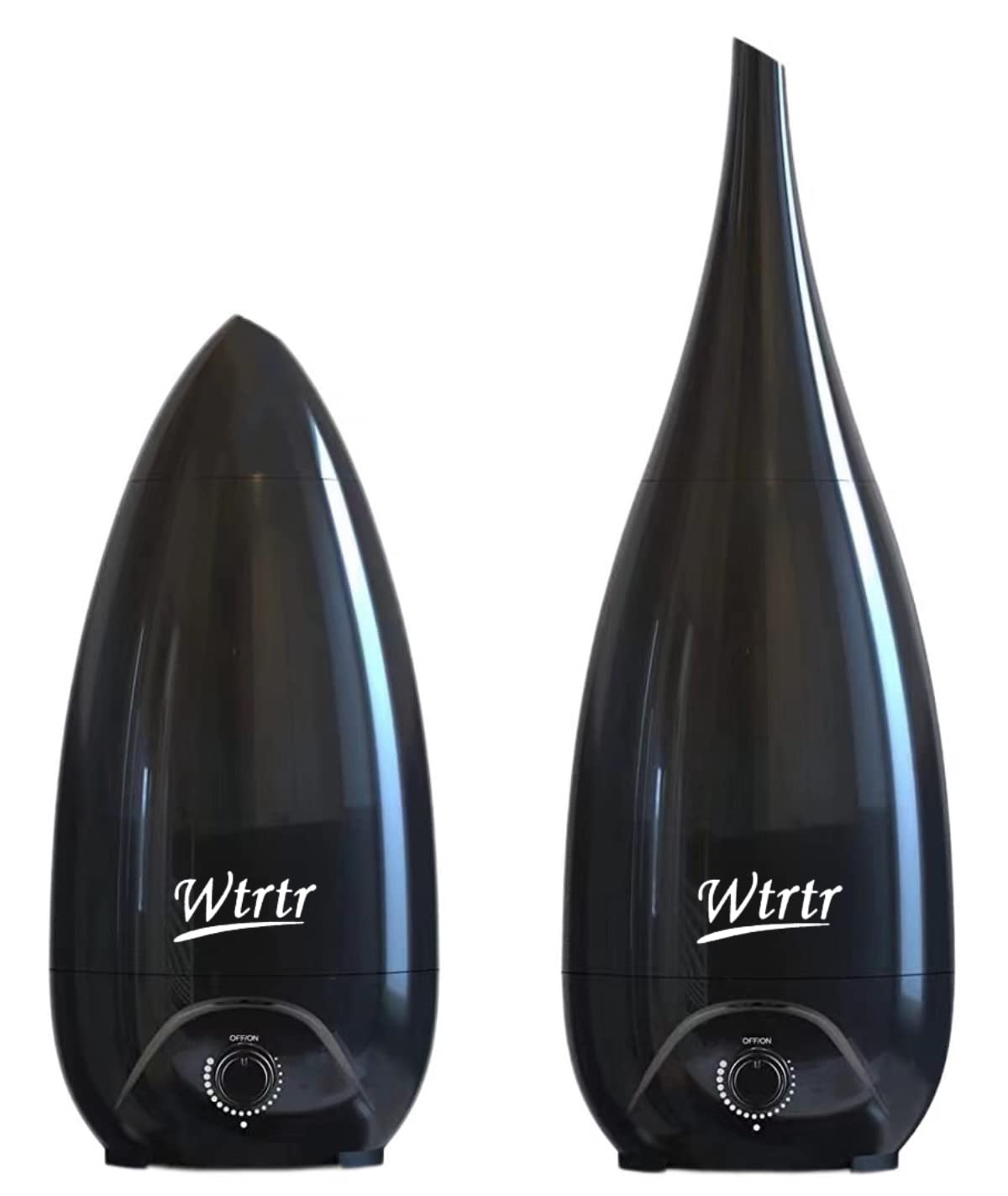 Wtrtr 2.6L Cool Mist Humidifiers for Bedroom, Vase Design 2 Nozzle, Essential Oil Air Diffuser,Plant Humidifier Desktop Modern Room Decoration Man Woman Gift (Black)