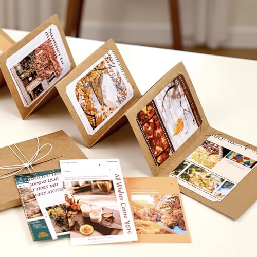 Image of Zibuyu 1 DIY Scrapbook Photo Album, Craft Paper, Ribbon Closure | Photo and Note Display, Foldable Format for Scrapbooking, Craft Paper Pages, Tassel Charm Detail