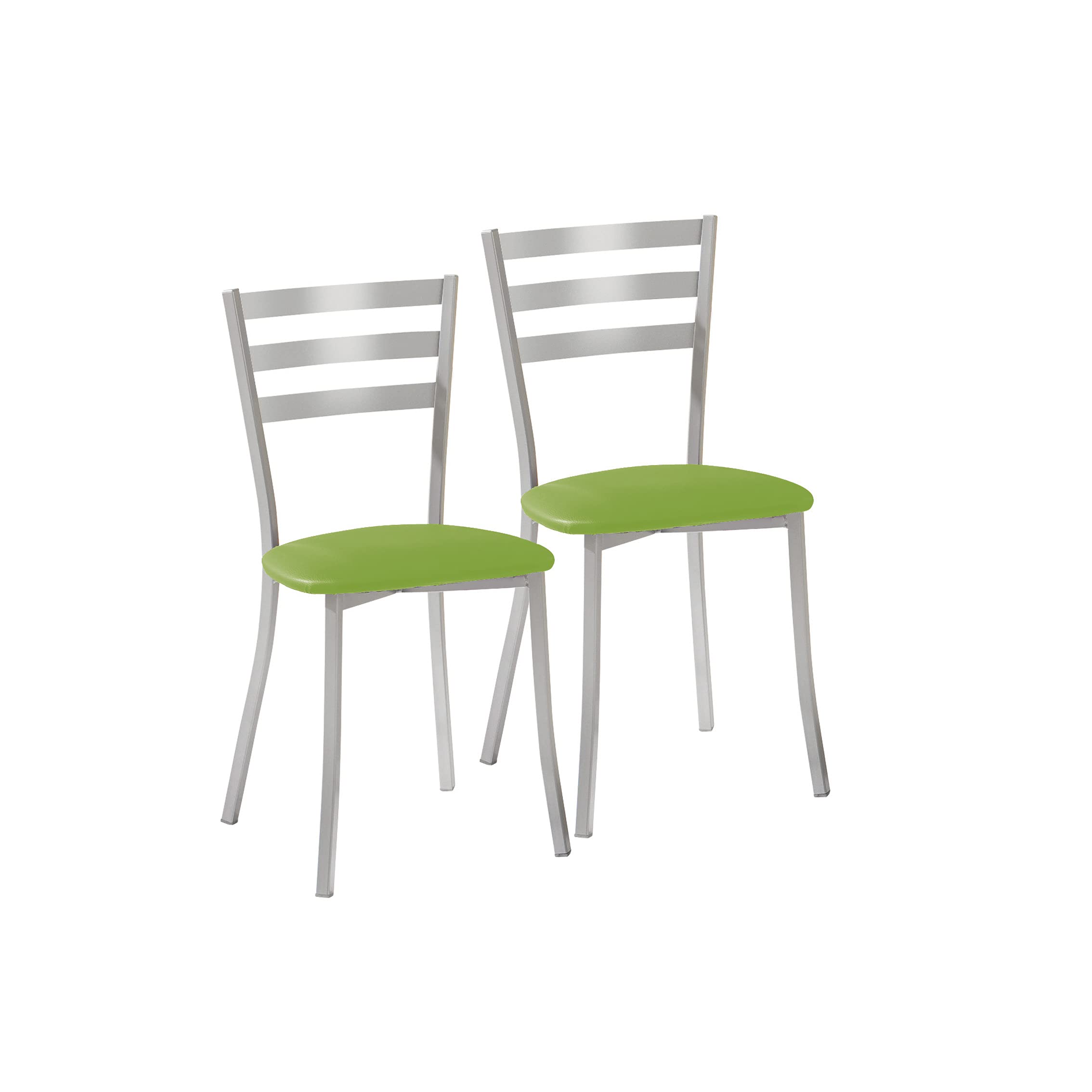 ASTIMESA SCRRVE 2 sedie da cucina, in metallo, verde, altezza della seduta: 45 cm