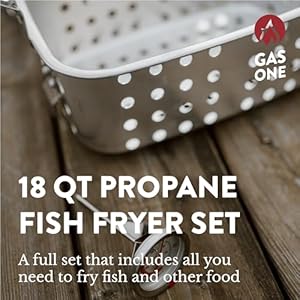 Gas One Double Fryer with 2 Baskets Propane Burners for Outdoor Cooking – Heavy Duty 18Qt Aluminum Pot Outdoor Deep Fryer with Cast Iron Burner – Propane Deep Fryer with Thermometer Gas One Double Fryer with 2 Baskets Propane Burners for Outdoor Cooking–Heavy Duty 18Qt Aluminum Pot Outdoor Deep Fryer with Cast Iron Burner–Propane Deep Fryer with Thermometer