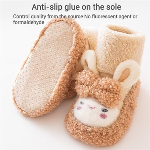 Baby Sock Shoes Baby Non-Slip Warm Walking Shoes Infant Non-Skid Slippers with Grips Boys Girls Cartoon Sneakers 2 Pairs3