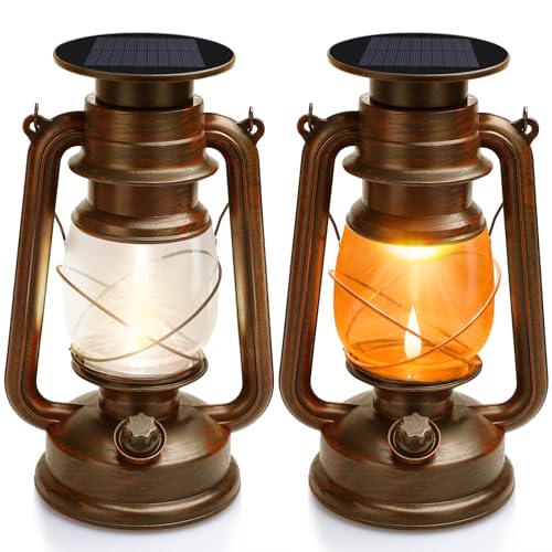 Dancing Flame Led Vintage Lantern, Outdoor Hanging...